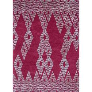 Alfombras de Lana y Viscosa Hechas a Mano Acar, Patrón Geométrico Rosa y Morado para Decoración de Sala de Estar, 4m, 10mm de Grosor-Tra-13487 - Product Image 1