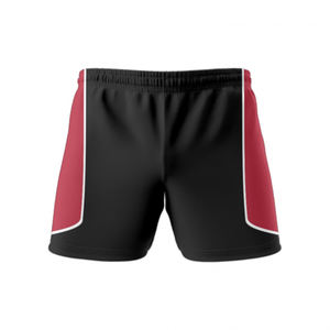 Short de rugby negro, diseño rojo, alta calidad, transpirable, cómodo, personalizado, logo y tamaño - Product Image 2