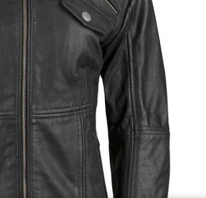 แจ็กเก็ตหนังมอเตอร์ไซด์สำหรับผู้หญิงคลาสสิกเสื้อแจ็กเก็ตมอเตอร์ไซด์สำหรับแข่งรถมอเตอร์ไซค์ - Product Image 5