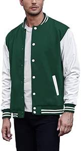 Nouveau style de veste universitaire coupe ajustée pour hommes College Baseball Letterman Bomber Coat Manches en cuir Hiver Laine-À la mode Élégant - Product Image 4