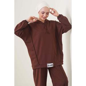 Ensemble de 2 pièces à capuche marron brodé de lettres Balance - Product Image 2