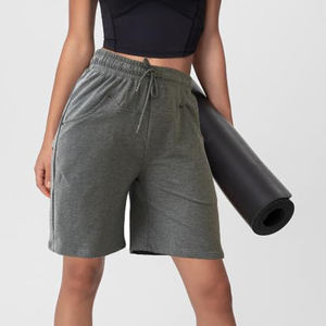 100% algodón Mujer correr deportes alto rendimiento ligero con bolsillos elástico Fitness Casual pantalones cortos para mujeres pantalones cortos - Product Image 5