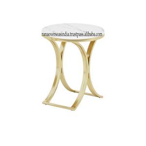Mesa de centro de lujo moderna con tapa de mármol y base de metal Mesa auxiliar de sofá redonda Juego de 2 usos para oficina en casa a precio al por mayor - Product Image 4
