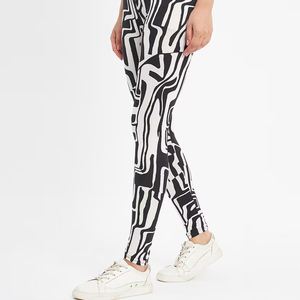 Premium Heat-Transfer Printed Spandex/Nylon High Waist Women's Gym Yoga Leggings with Quick Dry & Breathable Features Pockets - Product Image 3