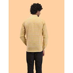 Camisa Casual de Algodón con Estampado Floral para Hombre, con Mangas Largas y Cuello Alto, 100% Transpirable, Tela Popelina y Oxford, ODM OEM - Product Image 5
