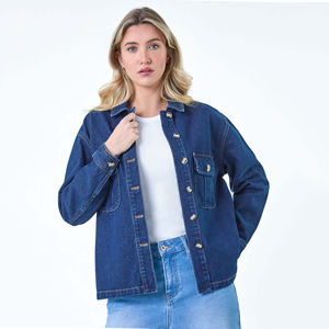 Veste en jean pour femme, dernier design, coton uni teint, tissé, respirant, col rabattu, tailles et couleurs personnalisables - Product Image 1