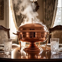 Réchaud en cuivre fait à la main de qualité supérieure-Chauffe-plats et serveur de buffet décoratif pour hôtels et restaurants à domicile