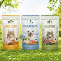 Pochette Doypack refermable avec fenêtre, personnalisable, recyclable, pour emballage d'aliments pour chiens et chats, impression numérique en usine, faible MOQ 100 pièces