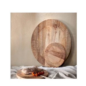 Placa de cargador de madera maciza de gran oferta, placa de cargador para servir frutas y alimentos, placa redonda de madera de acacia, superventas - Product Image 1