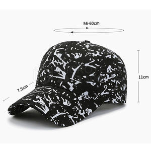 Casquette de baseball à motif abstrait noir et blanc, sangle réglable, chapeau de sport décontracté pour hommes et femmes - Product Image 5