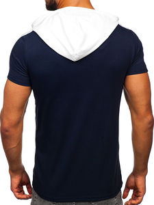 Oem Premium Quality Men <b>Short</b> <b>Sleeve</b> <b>Hoodies</b> With Custom Vintage Basics Cotton Blended <b>Short</b> <b>Sleeve</b> <b>Hoodies</b> For Men - Product Image 5