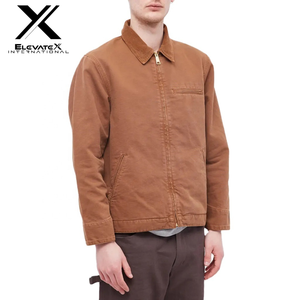 แจ็กเก็ตผ้าใบผ้าฝ้ายทันสมัยสำหรับผู้ชายใหม่แจ็กเก็ตผ้าแคนวาสสีล้วนแบบวินเทจสำหรับฤดูหนาวเสื้อกันลม - Product Image 6