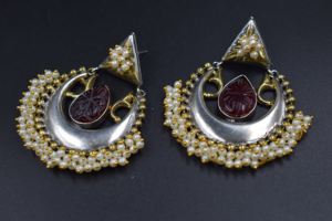 Unique Design <b>Silver</b> Oxidized Golden Dual Tone Indian Jewelry <b>Earrings</b> <b>For</b> <b>Women</b> and Girls - Product Image 3