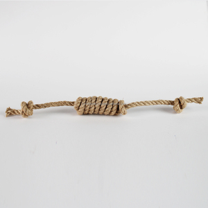 Juguete de cuerda de cáñamo natural de dos nudos para perros, venta al por mayor de fabricante vietnamita, juguete de cuerda ecológico para tira y afloja y ejercicio diario. - Product Image 1