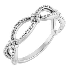 Stuller 14KW Fashionable Eternity <b>Ring</b> 51836:101P Stackable Bead Inlay Alloy Material Fine Quality Trendy Gift Jewelry - Product Image 1