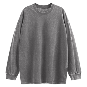 Sudadera de invierno vintage de gran tamaño Unisex con logotipo frontal 100% algodón holgado cuello redondo ropa de calle bolsillo lavado con ácido sólido Regular - Product Image 1