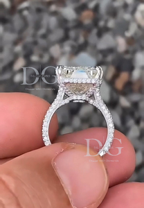 แหวนเงินทรง Emerald Cut ประดับเพชร Moissanite สำหรับผู้หญิง สไตล์เอธนิค ทำมือ เหมาะสำหรับงานหมั้น งานแต่งงาน หรืองานเลี้ยง ได้รับการรับรองจาก IGI - Product Image 4