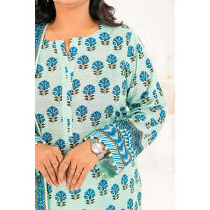 Conjunto de traje Khaddar estampado de 3 piezas para mujer K-52114 con dupatta - Product Image 5