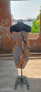 Sarong indien en coton imprimé en blocs fait à la main vente en gros bon marché prix Bagru imprimé Dabu sarongs femmes vêtements de plage paréos - Product Image 4