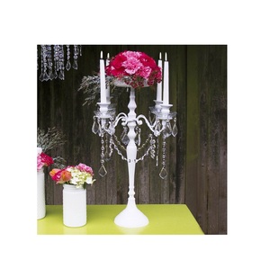 Five Arms Gold Candelabra <b>Candle</b> Holder <b>Tall</b> Wedding Stand Table Classic Elegant Design Wedding Dinner Party Event Centerpiece - Product Image 5