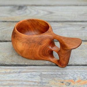 AGAIN Natural Wood Tea Cup Wooden for Wine Coffee Water Hot Cold Drinks Drinking <b>Mug</b>, Japanese Style Wood Tea Cup - Product Image 4