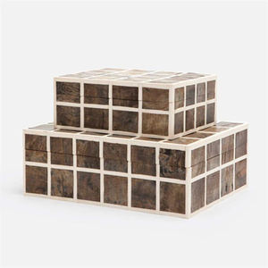 Lot de 2 boîtes à bijoux WoodMOP Work Lifestyle Products Design le plus récent, différentes tailles, boîtes de rangement pour pierres précieuses en bois, présentoir élégant - Product Image 1