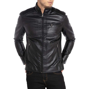 Vestes en cuir d'hiver pour hommes, manteaux, coupe-vent tendance, veste en cuir de motard ajustée pour homme, veste en cuir pour hommes - Product Image 2