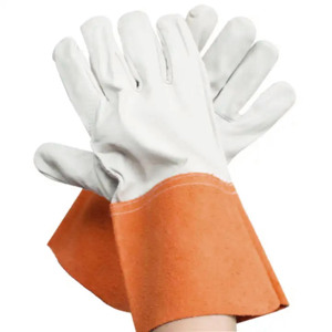 Gants de sécurité en cuir fendu de qualité supérieure en cuir de vachette Anti-coupure Soudage Tig Retardateur de flamme Robuste Protection des mains longue durée - Product Image 5
