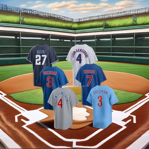 Nombre del Equipo Cosido de la Mejor Calidad en la Parte Delantera # 3 Alex Bregman # 4 Crow-Armstrong # 7 Dansby Swanson # 27 Seiya Suzuki Béisbol Americano - Product Image 1