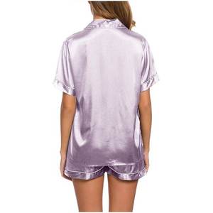 Ensemble pyjama d'été à imprimé coeur sexy avec nœud côtelé pour femmes Vêtements de nuit confortables Cami Top & Shorts Loungerwear - Product Image 3
