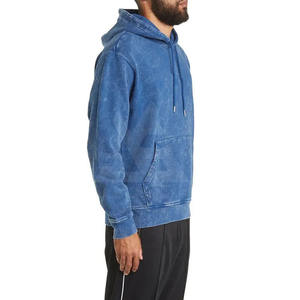 OEM Custom Printing Distressed Heavyweight Cotton Fleece Oversized Eco-Friendly Winter Hooded Sweatshirts <b>Men</b> Acid Washed - Product Image 4