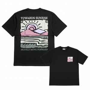 Camisetas de Alta Calidad 100% Algodón Peinado, Estilo Urbano, con Logotipo Personalizado Serigrafiado, Hombros Caídos, para Hombre - Product Image 2