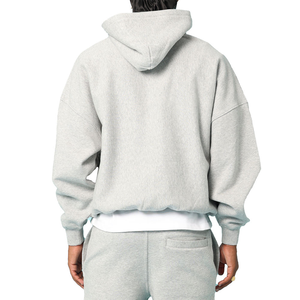 500 GSM 100% coton sweats à capuche surdimensionnés pour hommes sans cordes brodé Street Wear pulls tricotés Boxy grande taille - Product Image 3