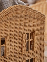 Panier en rotin élégant en forme de maison, en osier naturel, pour ranger les jouets, organisateur pour la chambre des enfants, décoration de la crèche, étagères de maison et usage quotidien