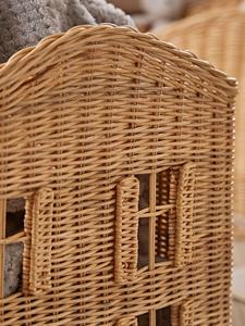 Elegant Rattan House Shaped <b>Basket</b> Natural Wicker <b>Toy</b> <b>Storage</b> Organizer for Kids Room Nursery Decor Home Shelves and Daily Use - Product Image 3