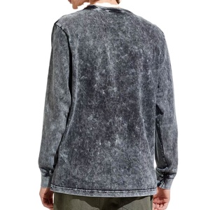 Camiseta de Manga Larga con Cuello Redondo, 100% Algodón Orgánico, Gruesa, Elástica, Transpirable, Antiarrugas, Estilo Urbano, Talla Grande para Hombre - Product Image 6
