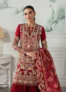 Robe de mariée lourde Lehenga pour la mariée pakistanaise et la mère de la mariée robe de mariée moderne longueur au sol A-Line avec dentelle cristal - Product Image 4