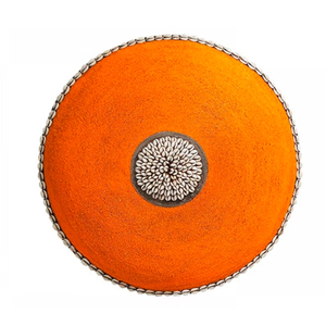 Escudo con cuentas africanas, decoración de pared Africana naranja, auténticos escudos cameruneses, Escudo de decoración de pared colgante con cuentas naranjas. - Product Image 2
