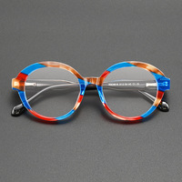 Lunettes de vue unisexes tendance, monture optique épaisse en acétate bicolore effet écaille de tortue, fabriquées à la main