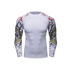 Hombres personalizado sublimado MMA Rash Guard Spandex Digital impreso Rash Guard manga larga Rash Guard con logotipo personalizado impreso - Product Image 1