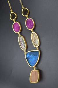 สร้อยคอแฟชั่นทันสมัยเครื่องประดับสร้อยคอหินพร้อมต่างหูสำหรับเด็กผู้หญิงและผู้หญิง - Product Image 4