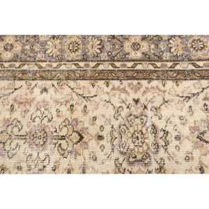 Vintage Small Rug 2x2.8 ft, <b>Brown</b> Abstract Turkish <b>Wool</b> Rug - Product Image 4