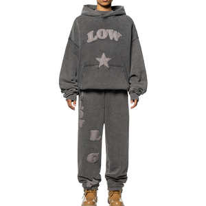 Sudadera con capucha unisex boxy de gran tamaño, Sudadera con capucha de algodón de rizo francés de peso pesado, ropa de calle en relieve 3D, sudaderas con capucha personalizadas - Product Image 4