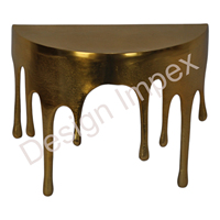 Table d'appoint moderne en aluminium pour le salon Table décorative polyvalente de luxe Table royale galvanisée en or pour la maison