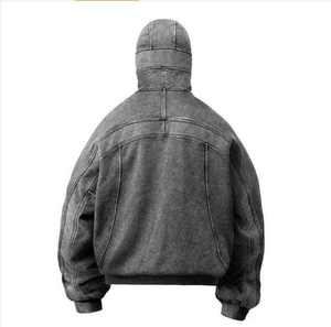Premium Quality 100% Cotton Winter <b>Hoodie</b> Wholesale Drop-Shoulder Acid Washed Digital Printing Fleece Retro Hoodies for Men - Product Image 4