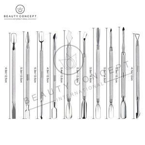 Empujador de cutículas de uñas de acero inoxidable de doble punta profesional Herramienta de manicura y pedicura sostenible - Product Image 2