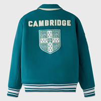 OVO-Veste universitaire d'hiver en laine solide à poignets côtelés en chenille brodée Letterman College Jacket