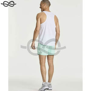 Men's 7-Inch Double <b>Layer</b> Gym Shorts Drawstring Closure Breathable Stretchable Quick Dry Running Training Sports Embroidered - Product Image 4