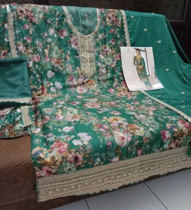 Vêtements ethniques à la mode de qualité supérieure Chinon Salwar costume séquence broderie travail et numérique imprimé femme à bas prix - Product Image 6