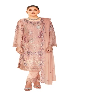 Luxury 3-Piece Chiffon Collection Pakistani Designers Ramsha Heavy Embroidery Indian Traditional <b>Salwar</b> <b>Kameez</b> Wedding Special - Product Image 1